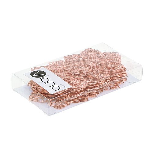 Floristik24 Metalinė gėlė su ornamentu Ø5,5cm varinė 24vnt