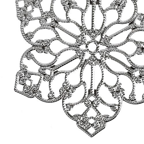 daiktų Metalinė gėlė su ornamentu Ø6,5cm sidabrinė 24vnt