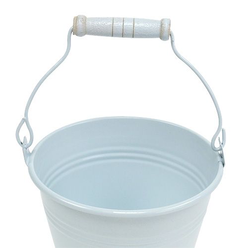 Floristik24 Metalinis kibiras baltas Ø12cm H10cm 8 vnt