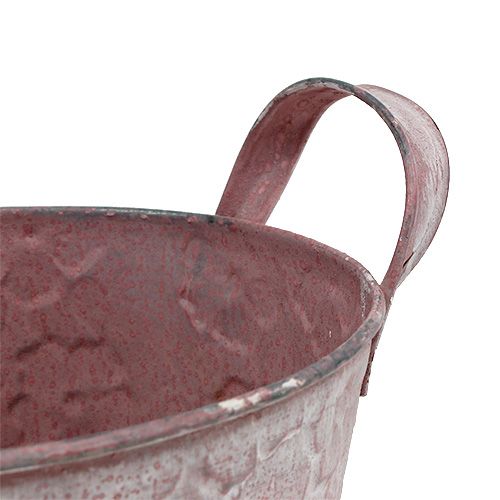 Floristik24 Metalinis kibiras su rožinėmis gėlėmis Ø15,5cm H15cm
