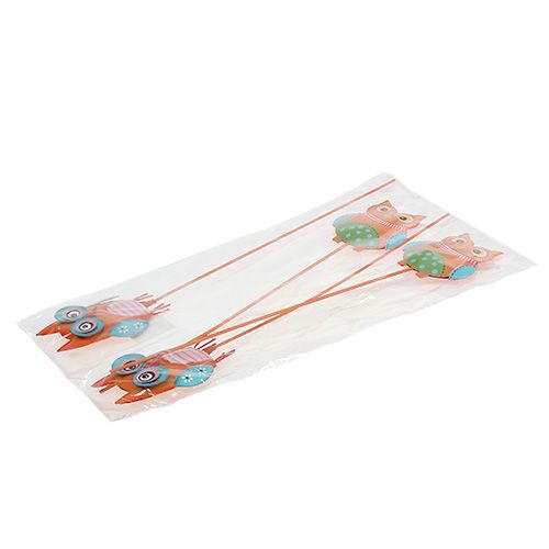 Floristik24 Metalinė pelėda 7cm ant vielos rūšiuoti. 4vnt