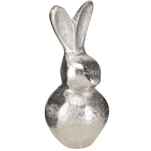 daiktų Dekoratyvinis Bunny Silver – Moderni Velykinė figūrėlė iš metalo stilingai pavasario puošybai 11cm 3 vnt