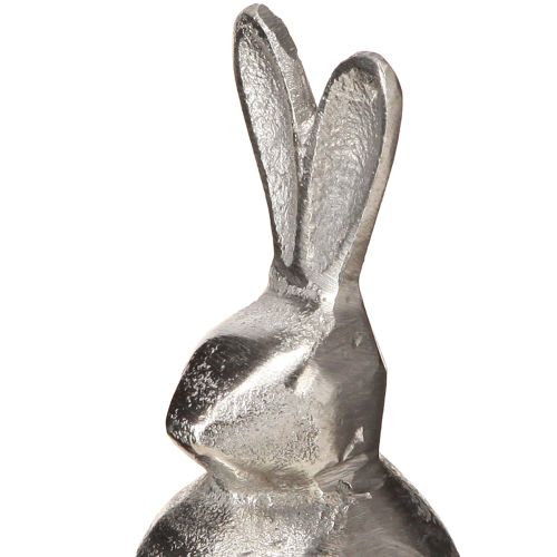 daiktų Dekoratyvinis Bunny Silver – Moderni Velykinė figūrėlė iš metalo stilingai pavasario puošybai 11cm 3 vnt