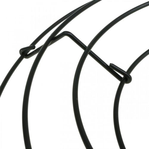 daiktų Metalinis vainikas juodas stalo dekoravimas vielos vainikas Ø30cm H3,5cm