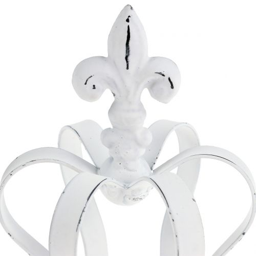 Metalinis vainikas baltas Ø9,5cm H13cm | Floristik24.lt