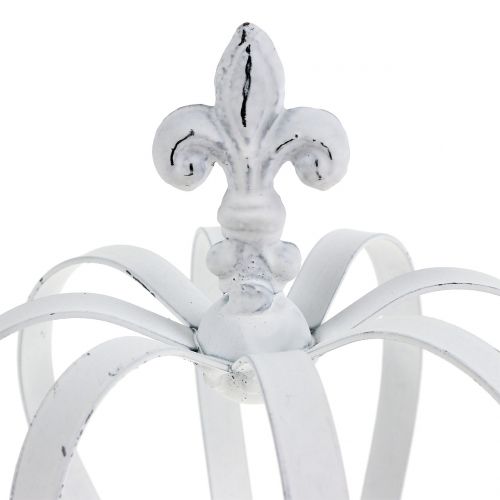 Floristik24 Metalinis vainikas baltas Ø13cm H17,5cm