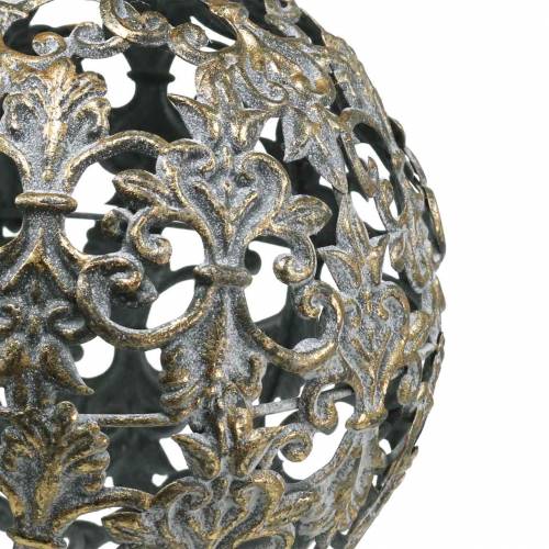 Floristik24 Kamuoliukas pakabinti su ornamentais senovinės išvaizdos auksinio metalo Ø12cm