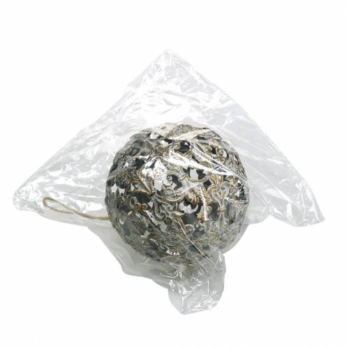 Floristik24 Kamuoliukas pakabinti su ornamentais senovinės išvaizdos auksinio metalo Ø12cm