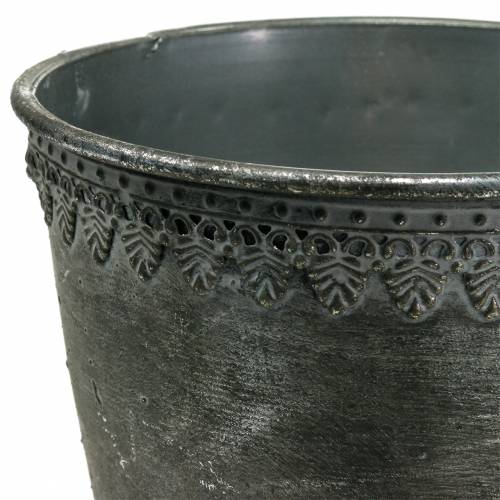 Floristik24 Metalinis puodelis sidabrinis antikvarinis H26cm Ø17cm