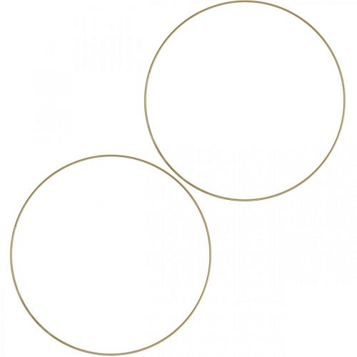 Floristik24 Metalinis žiedo dekoro žiedas Scandi žiedas deco kilpa auksinis Ø 25,5 cm 6 vnt