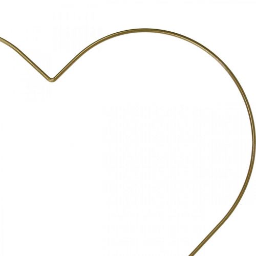 Metalinis žiedas širdies formos, pakabinamas dekoravimas metalinis, deko kilpa auksinė P32,5cm 3vnt