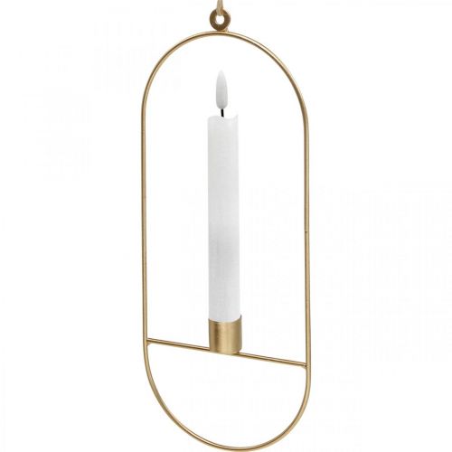 daiktų Žvakių laikiklis auksinio ovalo formos metaliniam pakabinimui 13 × 30,5 cm 3 vnt.
