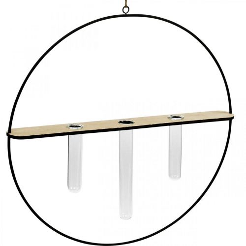 daiktų Dekoratyvinis žiedas pakabinimui su akiniais metalinis juodas Ø35cm