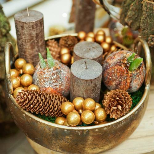 Floristik24 Metalinis dubuo su rankenomis, senovinės išvaizdos, auksinis Ø47 / 38 / 31cm, rinkinys iš 3