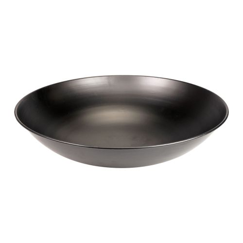 Dekoratyvinis metalinis dubuo juodas apvalus metalinis dubuo su pagrindu Ø40cm