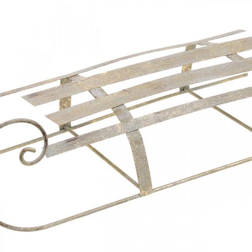 Floristik24 Rogutes Kalėdoms, žiemos puošmena, dekoratyvinės rogės auksinės, antikvarinės išvaizdos L41cm A11cm
