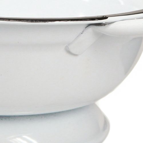 daiktų Metalinio dubenėlio apdaila Balta Juoda Ø16,5cm H6,5cm 4vnt