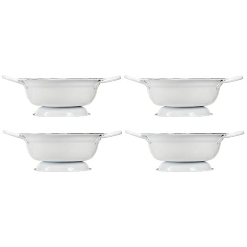 daiktų Metalinio dubenėlio apdaila Balta Juoda Ø16,5cm H6,5cm 4vnt