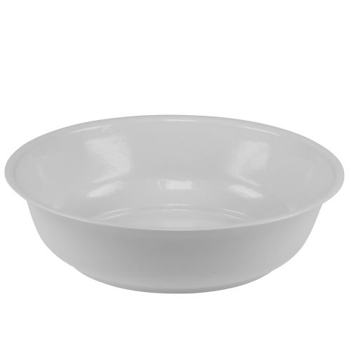 Floristik24 Metalinis dubuo dubuo baltas dubuo emalio išvaizda Ø25cm H7cm
