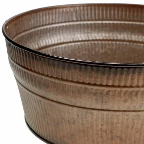 Floristik24 Sėjamosios dubuo oranžinė/ruda/žalia cinko Ø27cm H12cm rinkinyje 3 vnt