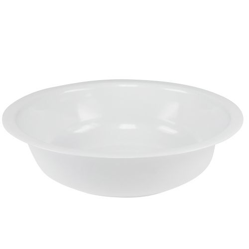 Metalinis dubuo baltas dubuo emalio išvaizda Ø36cm H9,5cm