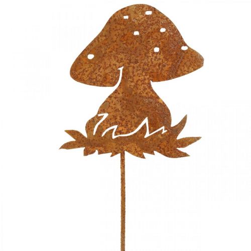 Floristik24 Metalinis kamštis musmirė rudens puošmena grybų puošmena patina 42cm