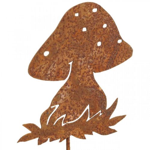 Floristik24 Metalinis kamštis musmirė rudens puošmena grybų puošmena patina 42cm