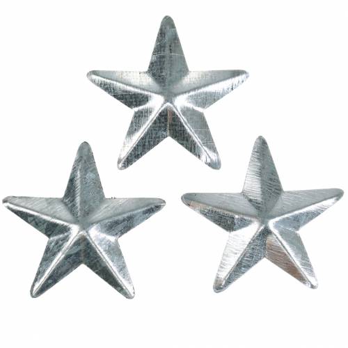 Floristik24 Star metal silver 4cm 48 vnt