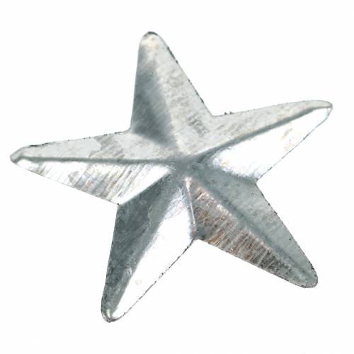 Floristik24 Star metal silver 4cm 48 vnt