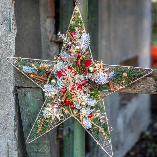 Metal Star Mesh Deco Star Metal Deco Gold Ø57cm
