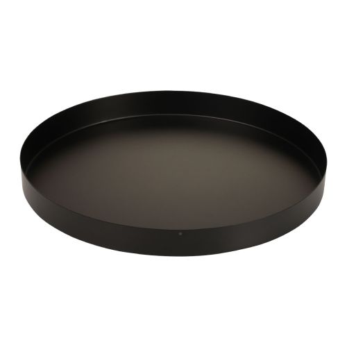 daiktų Metalinis padėklas dekoratyvinis padėklas juodas apvalus žvakių padėklas Ø25cm 2vnt