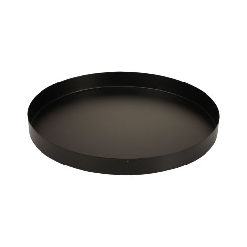 Floristik24 Metalinis padėklas apvalus žvakių padėklas juodas Ø20cm H2,5cm 2vnt