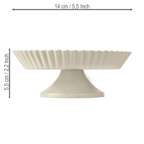 daiktų Pilkos spalvos dekoratyvinė metalinė lėkštė su pagrindu Ø14cm 2 vnt.