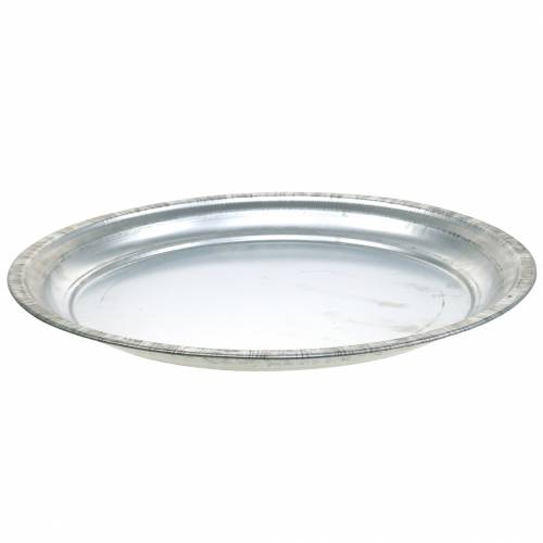 daiktų Dekoratyvinė plokštelė metalas sidabras blizgus Ø36cm H3cm