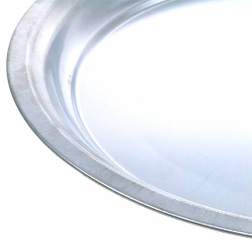 daiktų Metalinė plokštė bazinė sidabrinė blizgi Ø45,5cm H4cm