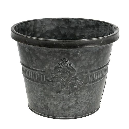 Floristik24 Metalinis cinkuotas indas su raštu Ø18,5cm H14,5cm
