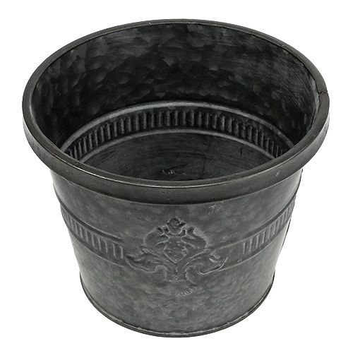 Floristik24 Metalinis cinkuotas indas su raštu Ø18,5cm H14,5cm