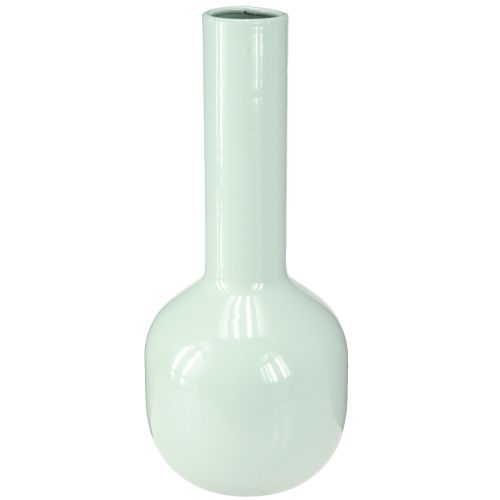 Floristik24 Metalinė vaza Emaline mėtų žalios spalvos vaza Ø10,5cm H25,5cm