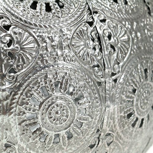 Floristik24 Metalinis žibintas sidabrinis rytietiškas Ø17.5cm H12cm