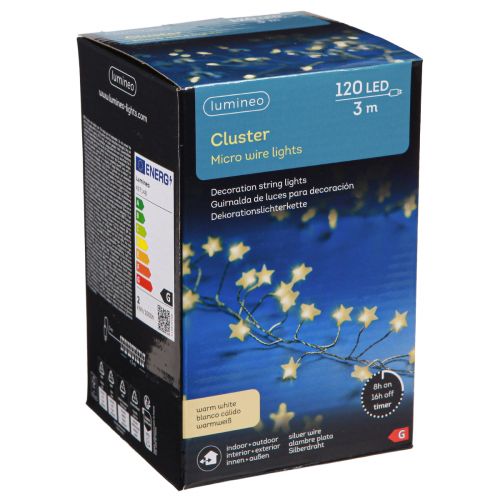 daiktų Micro Cluster LED pasakų lemputės žvaigždės 120 LED 300cm