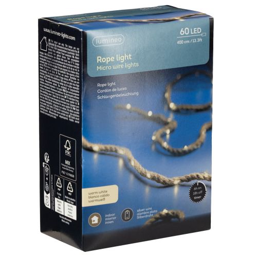 daiktų Mikro LED šviesos girlianda su laidu, šiltai balta, 390 cm