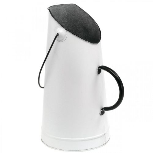 daiktų Deco metalinis ąsotis, pieno ąsotis baltas, juodas H30cm