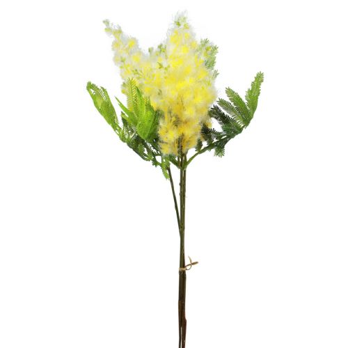 Floristik24 Dirbtinis augalas sidabrinė akacija mimoza geltonai žydinti 53cm 3vnt