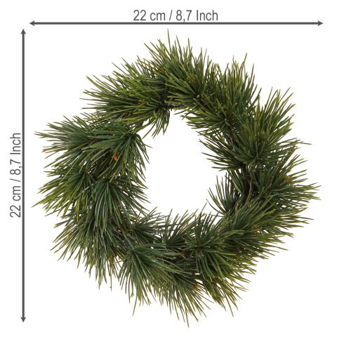Floristik24 Mini Advento vainikas, dirbtinis, panašus į tikrus pušies spyglius, Ø22cm