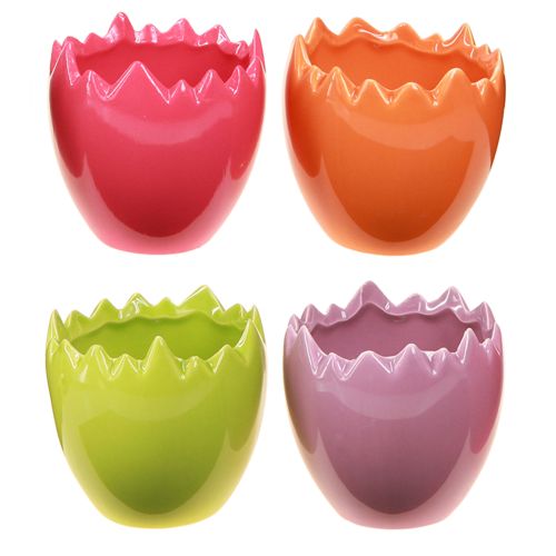 Floristik24 Mini vazonas Easter Egg Spalvoti kiaušiniai Vazos Pastelinė 8,5cm 4 Vnt