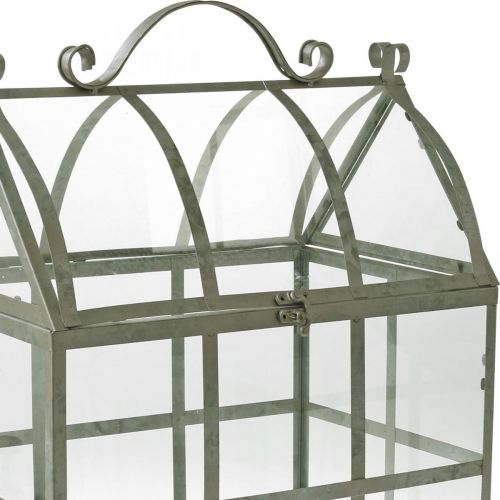 Floristik24 Mini šiltnamis Mažas dekoratyvinis stiklas namas Metalinis stiklas H51cm