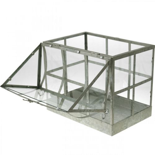 Floristik24 Mini šiltnamis Mažas dekoratyvinis stiklas namas Metalinis stiklas H51cm
