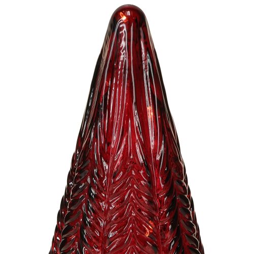 daiktų Mini stiklinė Kalėdų eglutė LED raudona žalia ruda 18 cm 3 vnt.