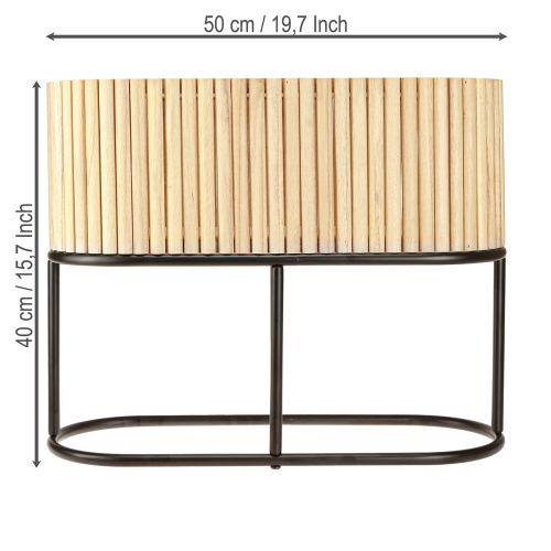 daiktų Mini pakeliama lova jardiniere vazonas medinis ovalus 50×20cm H40cm