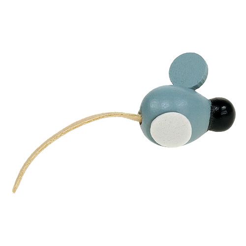 Floristik24 Mini medinė pelė balta pilka 2cm 24psl